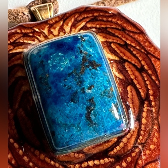 🛍️soldNECKLACE Handcrafted Pinecone pendant center cut heart on cord 4007 B - Picture 5 of 14